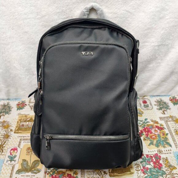 👑POSH NWT Tumi Voyageur Backpack Women's Black Tactical Nylon Commuter Bag - Picture 1 of 8